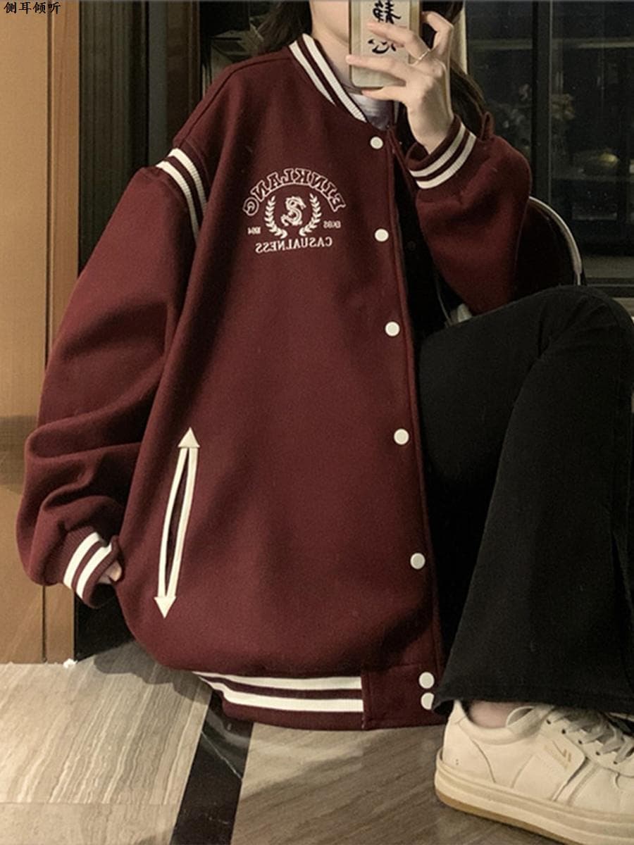 スタジャン 青 学生風クラシック野球ジャケット