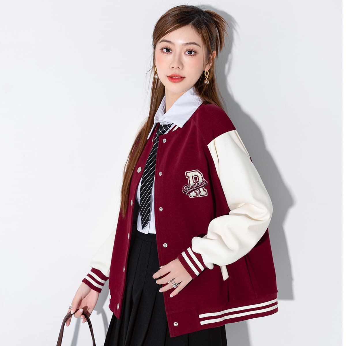 スタジャン 赤 学園風アカデミックスタジャン