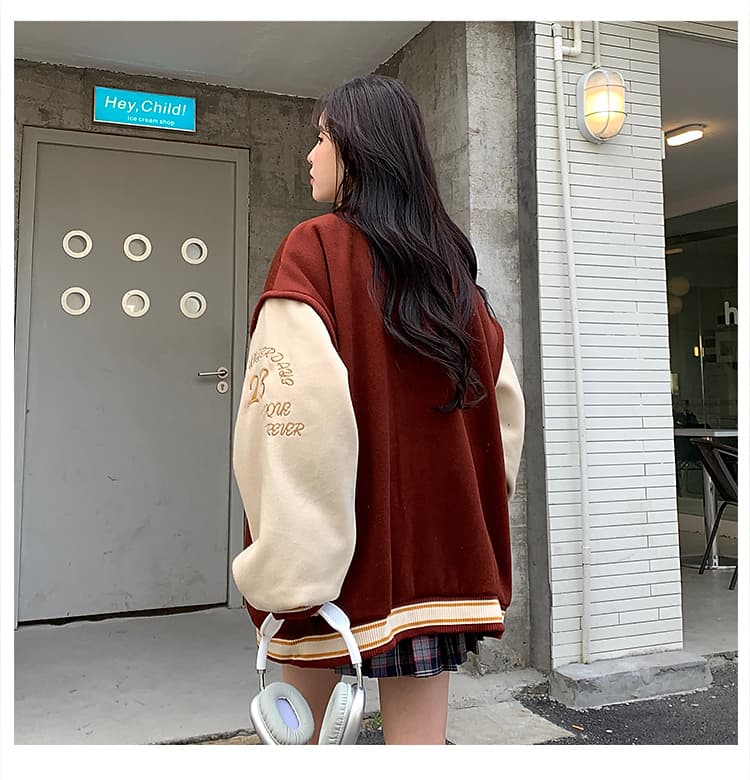 スタジャン 茶色 レトロ学院風シンボルスタジャン
