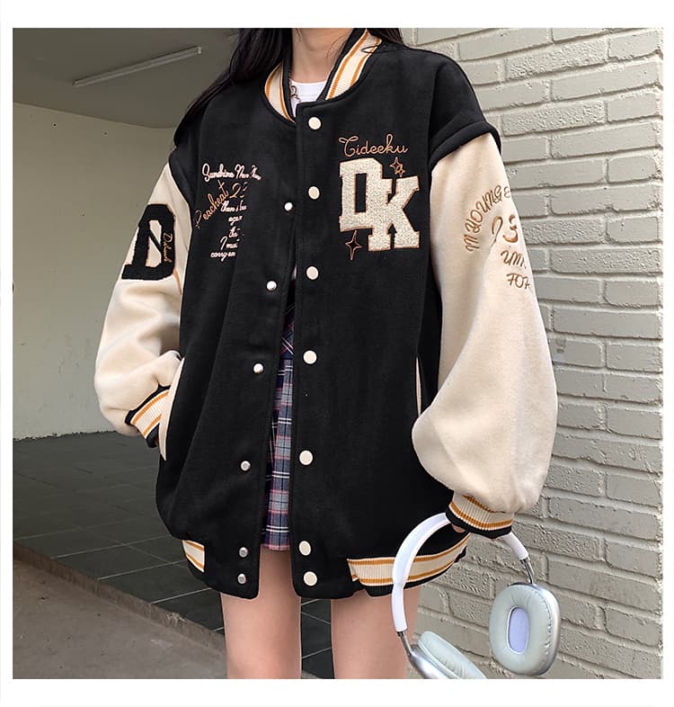 スタジャン 茶色 レトロ学院風シンボルスタジャン